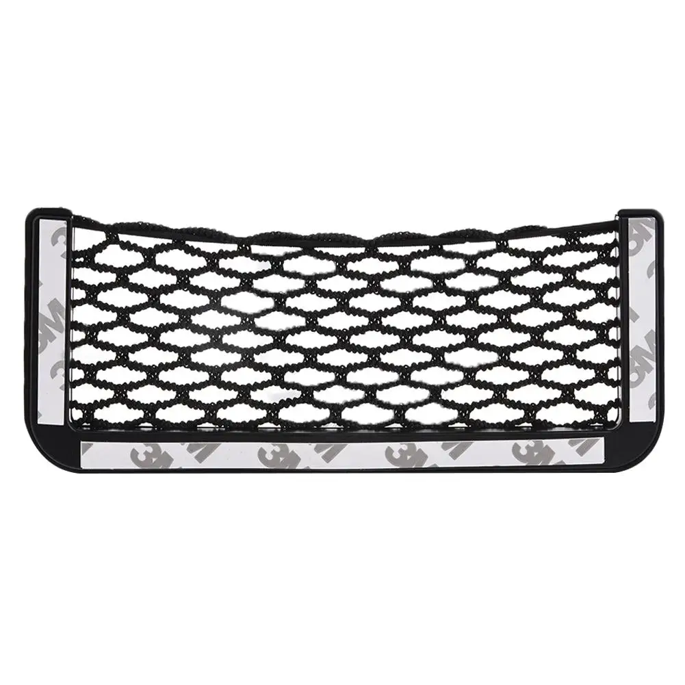 Universal Black Car Storage Pocket Net for Coach/Bus,Stick-on Cars Organizer Mesh Holder for Phones/Cigar/Receipts,15*8cm/20*8cm