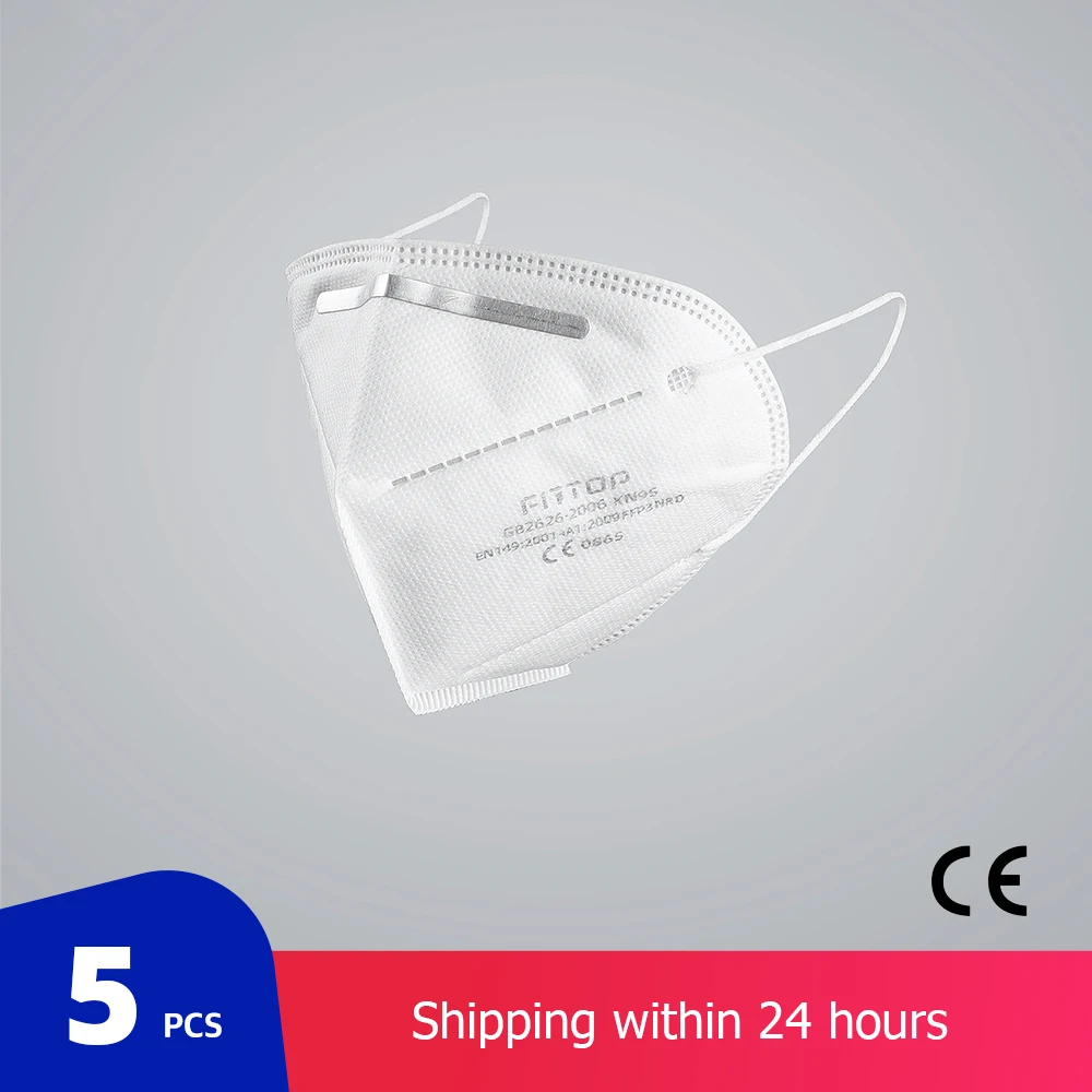 

5 pcs/bag KN95 CE Certification Face Mask PM2.5 Anti-fog Strong Protective Mouth Mask FFP3 Respirator Reusable