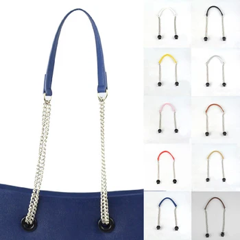 

1Pair Bags Straps Handbag Shoulder Bag Strap Long Double Silver Chain Handles For Bag Women Obag Handles Diy Bag Accessories