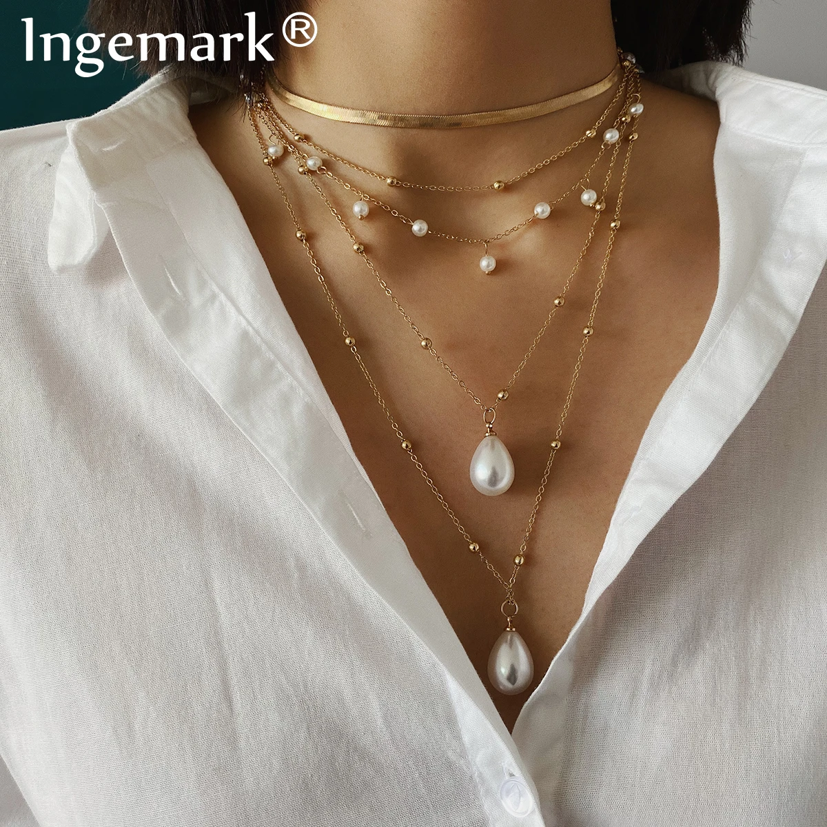 【HYERES LOR】22FW★ Baroque Pearl Necklace (Glasses Chain)S Baroque Pearl Necklace | Linjer Jewelry