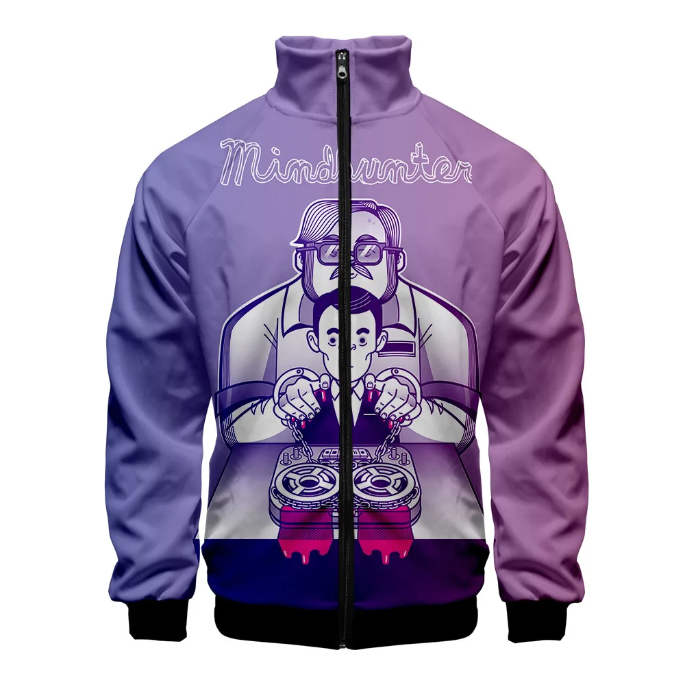 

Fashion Brand New men's sweatshirt with a zipper Letter Mind hunter Print Black Color Mens Sweatshirt Novelty Hoodies Pullover