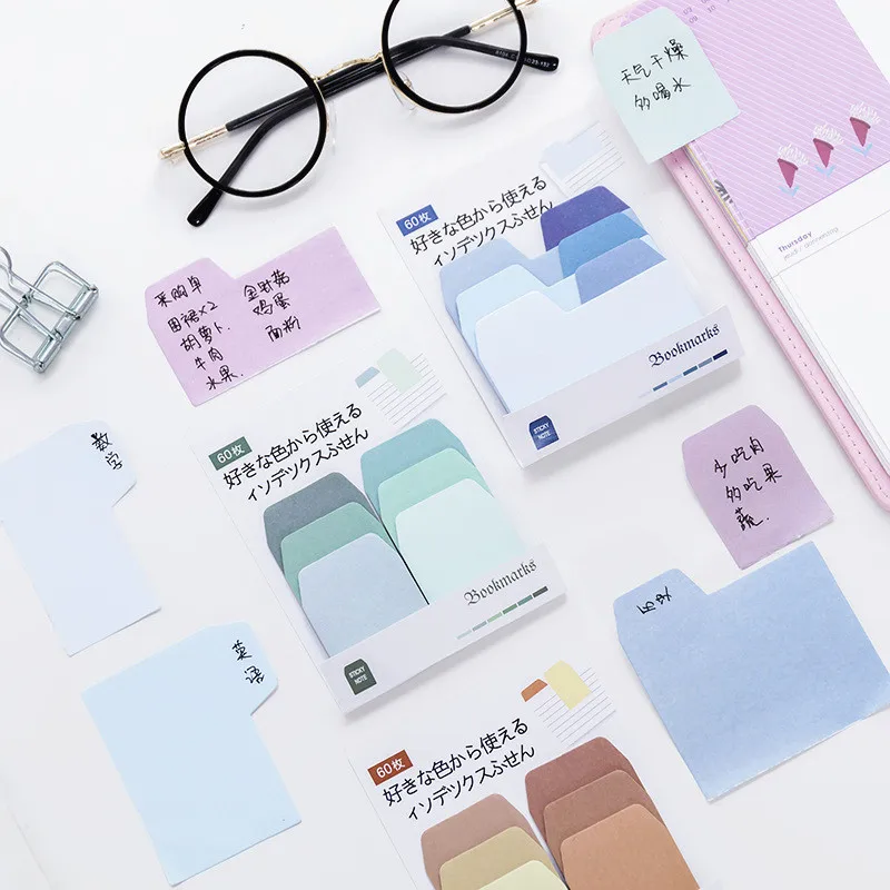 

Colorful Simple Gradient Color Self-Adhesive N Times Indexes Memo Pad Sticky Notes Bookmark School Office Supply