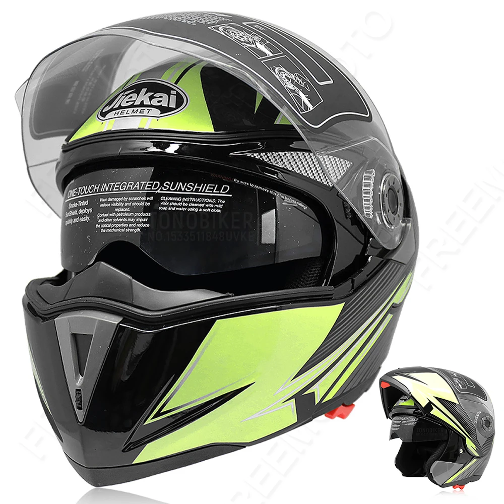 Safety Motorcycle Flip Up Helmet DOT ECE moto motorbike helmet With Inner Sun Visor Helmets 105