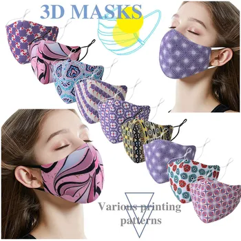 

Mascarilla Unisex Fashion Print Outdoor Mask Washable Reusable Face Mask Adjustable Earloops Women Mouth Mask Maske Masque