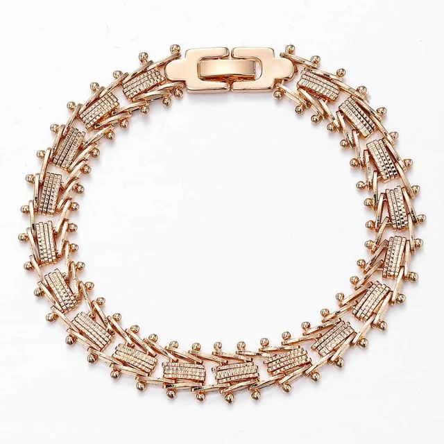 20cm Bracelets For Women Men 585 Rose Gold Curb Snail Foxtail Venitian Link Chains Bracelet on hand Fashion Jewelry Gifts CBB1 CB21