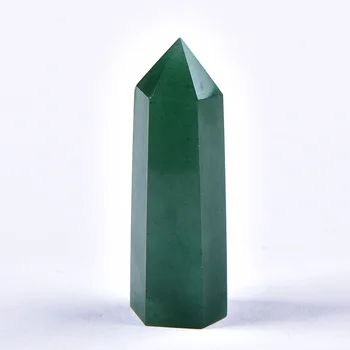 

1PC Natural Crystal Aventurine Quartz Point Healing Stone Hexagonal Prisms Obelisk Wand Treatment Home Decor Stone DIY Gift