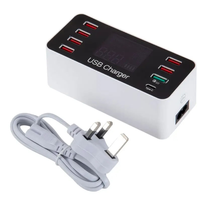 8 многопортовый USB адаптер настольное настенное зарядное устройство умная быстрая зарядная станция 3,0 C