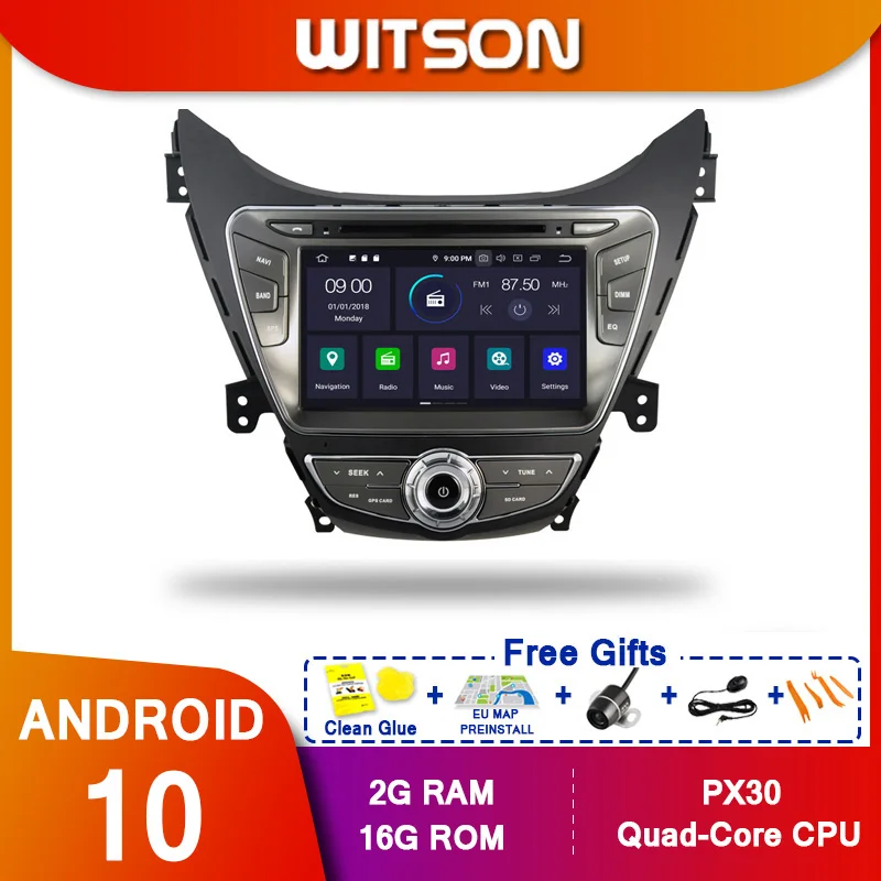 WITSON Android 10 Octa core PX5 автомобильный DVD плеер для HYUNDAI ELANTRA i35 AVANTE 2010 2013 IPS 4 ГБ ОЗУ 64 Гб