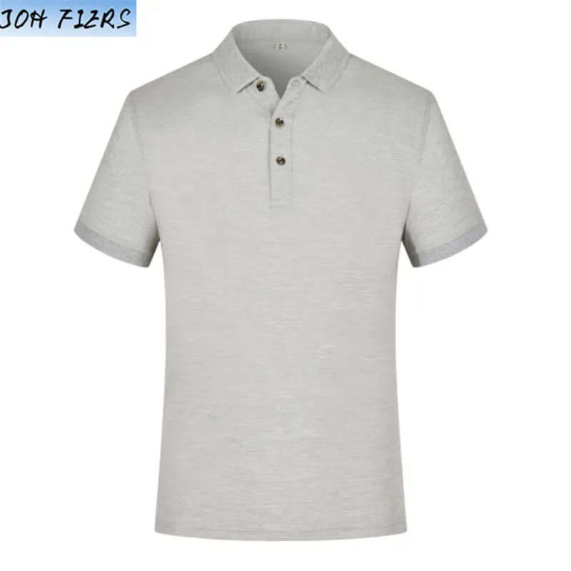 Мужские поло, новинка, высокое качество, летние, короткий рукав, хлопок, брендовые, деловые, спортивные, трикотажные, повседневные, одноцветные, черные, футболки, Homm - Цвет: grey