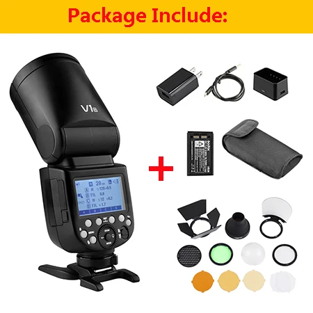 Godox V1 вспышка Speedlight для SONY Canon Nikon Fujifilm Olympus камера круглая Вспышка ttl литий-ионный аккумулятор AK-R1 аксессуары - Цвет: V1 and AK-R1