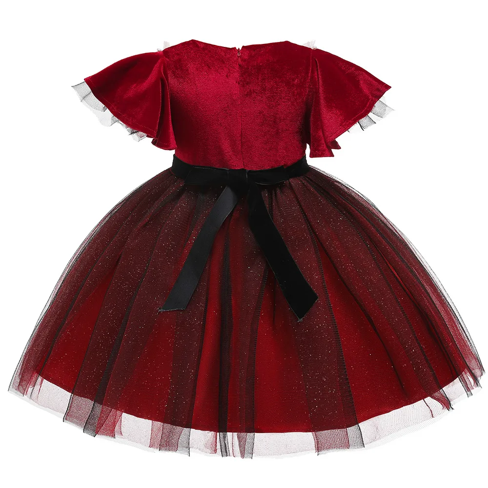 New Year Teenage Girl Christmas Dress for Girls Prom Wedding Party - Red Girl Dress with Children Clothes image 3
