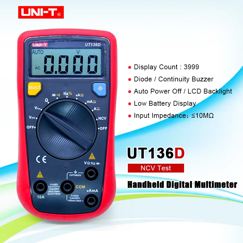 UNI-T UT136D Авто Диапазон LCR метр Multi тесты er удержания данных Цифровые мультиметры (DMM) w/Частота Рабочий цикл тесты