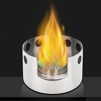 

Stainless Steel Portable Solid Liquid Alcohol Stove Furnace For Outdoor Camping Windproof Gas Stove Picnic Cooker Cookware