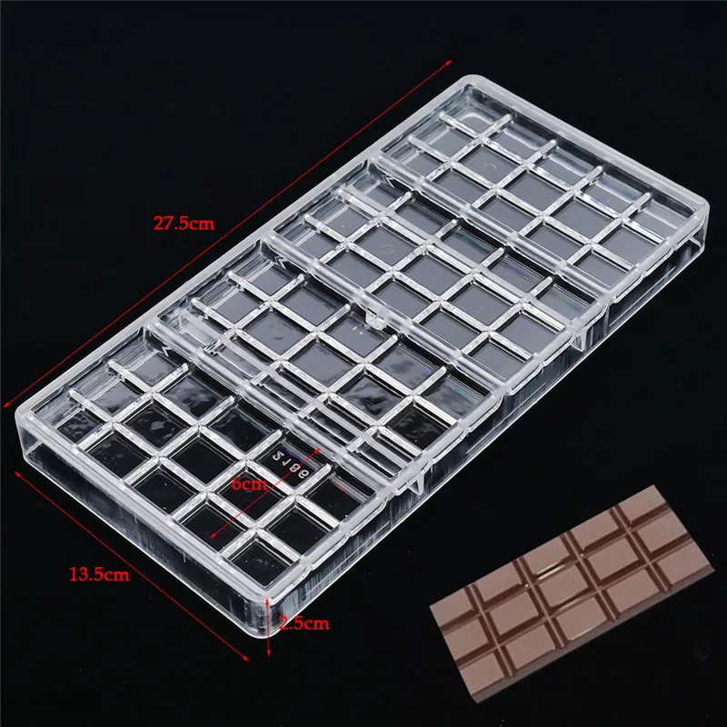 3D Polycarbonate Chocolate Bar Molds Tray Plastic Baking Chocolate Candy Moulds Pastry Tools for Bakery Form Mold Bakeware Mould