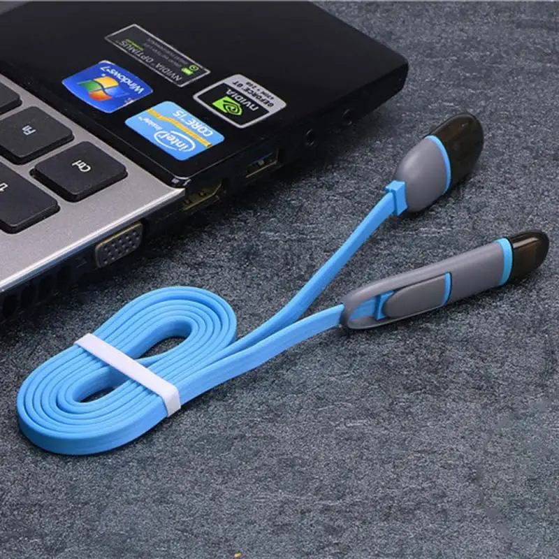 2 в 1 USB кабель для передачи данных быстрой зарядки Samsung Android мобильный телефон Micro