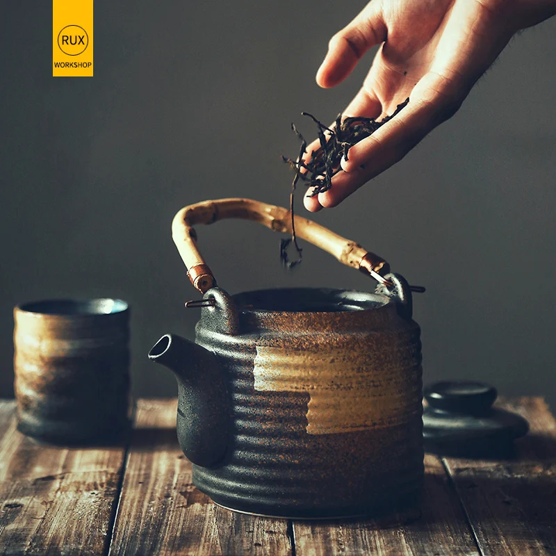 RUX WORKSHOP 1PS Japanese Style Retro Ceramic Water Cup Tea Teapot Home Hotel Restaurant Large Pot Drinkware | Дом и сад