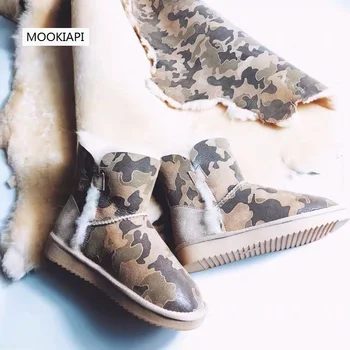 

MOOKIAPI Women's snow boots with high quality hair of Chinese brand, real sheepskin, 100% natural wool, free delivery
