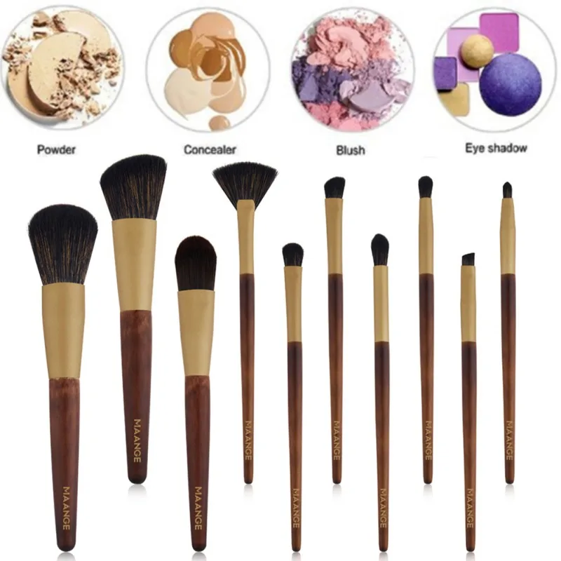 10Pcs Pincel Maquiagem Set Foundation Brush Loose Powder Brush Eyeshadow Brush Lip Cosmetic Beauty Makeup Brush