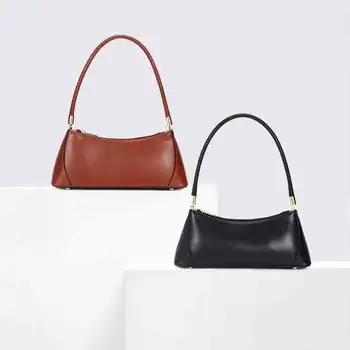 

Large Capacity Women's Bag Genuine Leather ins Baguette Bag Shoulder Messenger Bag Crossbody Bags For Women Sac Main Femme