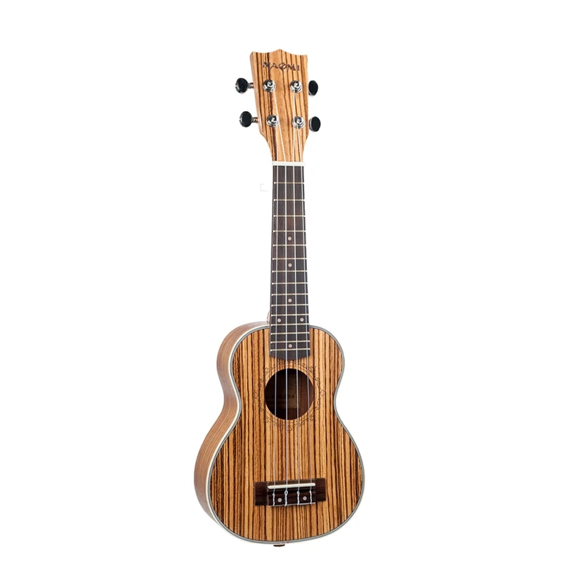 

NAOMI Ukulele Guitar Acoustic Ukelele Zebrawood 15 Fret 4 Strings Guitar Ukulele 21 Musical Stringed Instrument