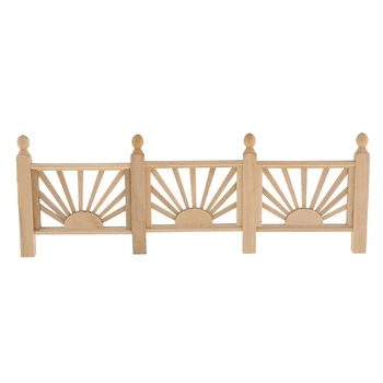 

Dollhouse Balcony Handrail Yard Stockade 1:12 Miniature DIY Accessories Wood Handrail Models2019 New Style