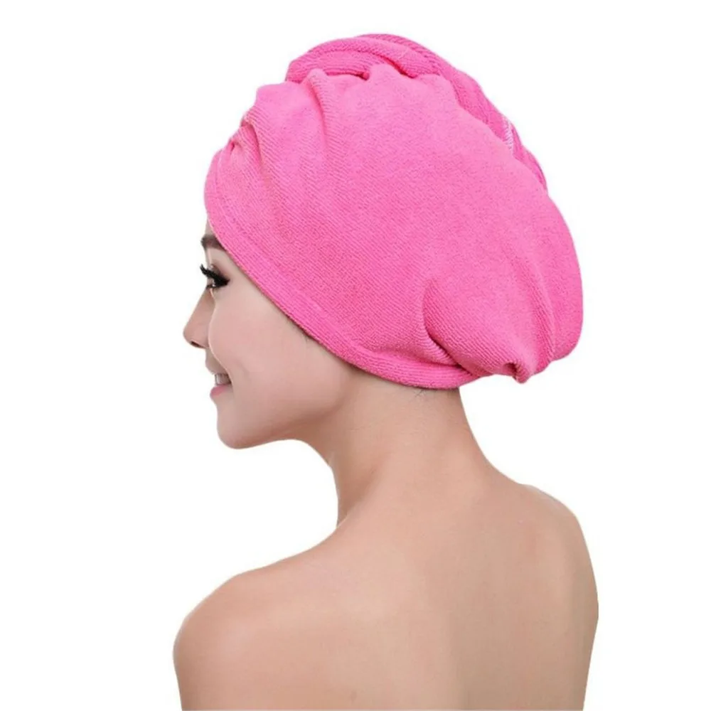 Женская ванная комната супер абсорбент быстросохнущее плотное полотенце из микрофибры полотенце для волос сухая шапочка салонное полотенце - Цвет: Rose Red