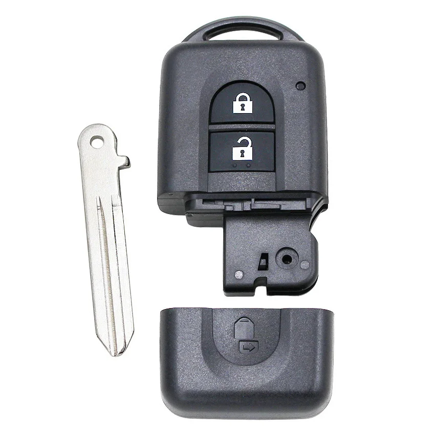 Remote key Shell Case Fob 2 Button For Nissan Micra X-trail Qashqai Juke Duke Pathfinder Note With Uncut Key Blade
