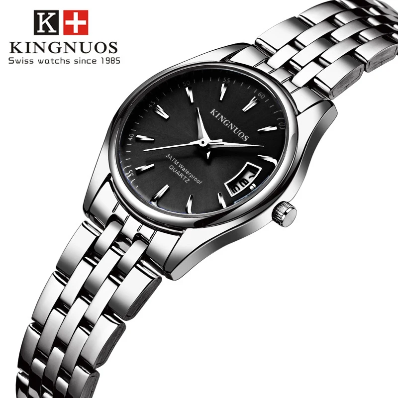 

Womens Wristwatch Kingnuos Brand New Fashion Luxury Business Female Watch Steel Waterproof Date Clock Hodinky Relogio Feminino