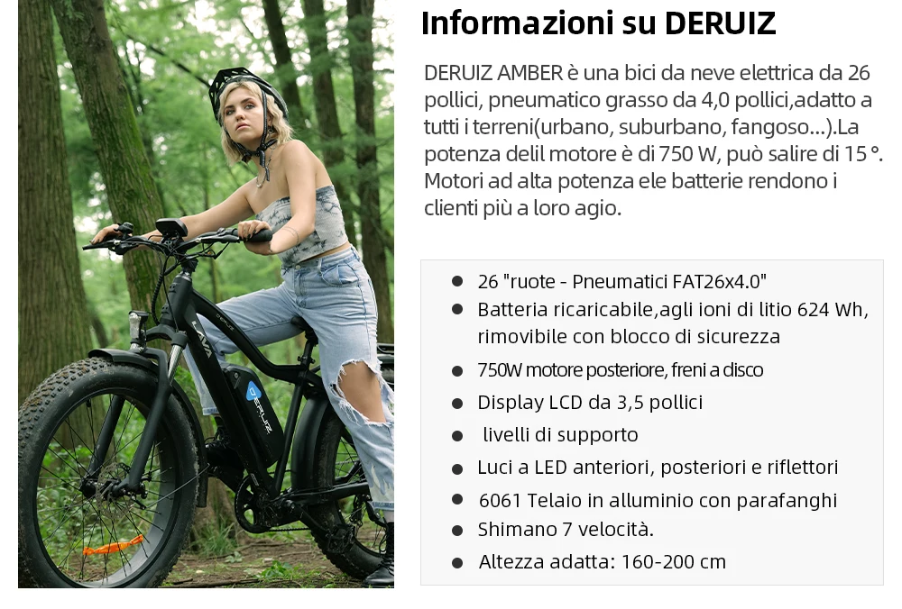 DERUIZ LAVA bici elettrica 26 pollici bicicletta da neve 48V 750W 624WH  pneumatico grasso fuoristrada Ebike batteria agli ioni di litio potente  Ebike per uomo|Electric Bicycle| - AliExpress