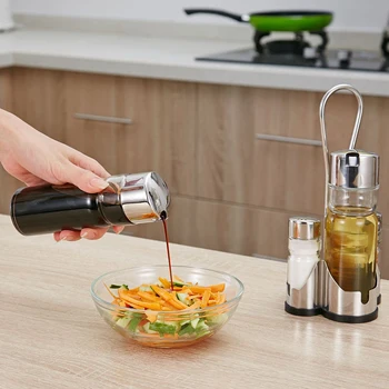 

Hot Spice Organizer Seasoning Bottle Set Condiment Holder Seasoning Rack Oil Vinegar Dispensers Salt Pepper Shakers Jars for Spi