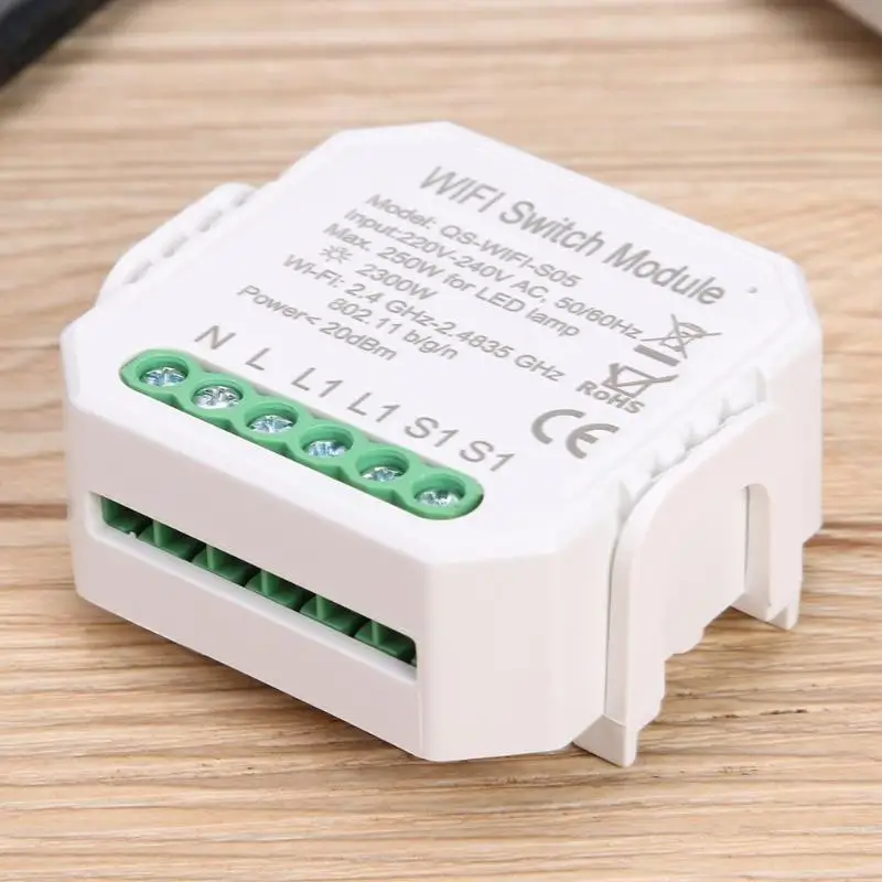 

Intelligent WiFi Switch Module Smart Control DIY Circuit Breaker Module Home Electrical Equipment Works with Google Alexa Echo