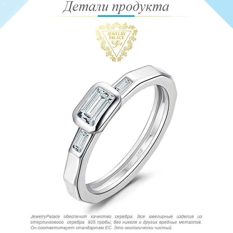 JewelryPalace многоугольные кубического циркония 925 пробы Серебряное кольцо Обручальное Обещание Обручение кольцо ювелирные изделия для невесты Для женщин Мода