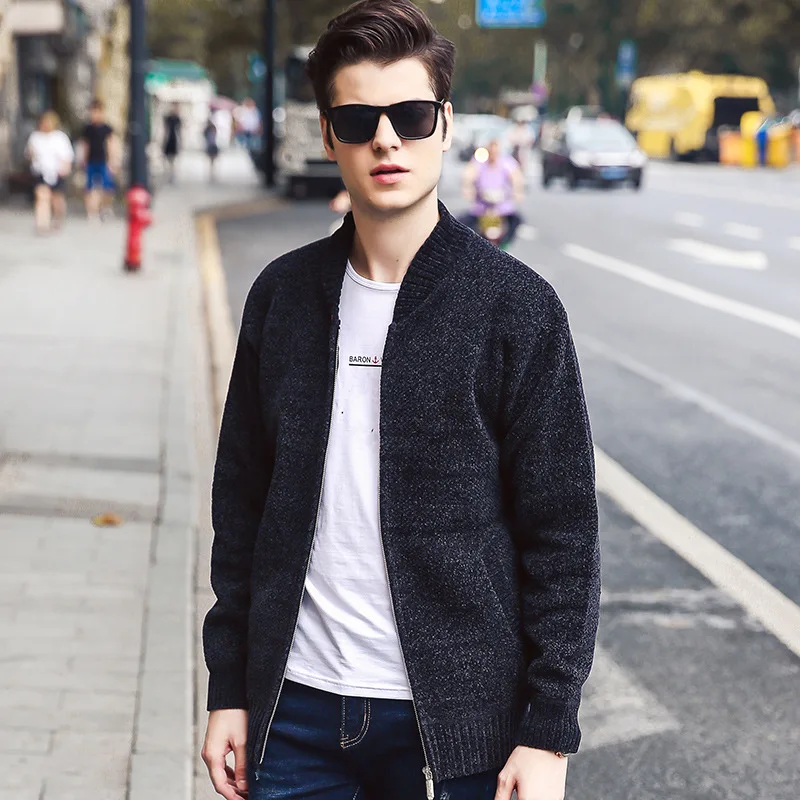 Mens Jackets and Coats 2019 New Men's Casual Jacket Plus Velvet Thick Men's Solid Collar Warm Jackets