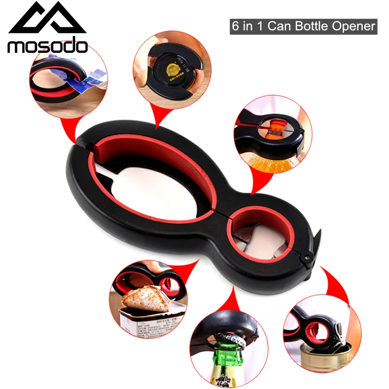 Mosodo Twist Bottle Opener 6 in 1 Multi Function Can Beer Bottle Opener Anti slip Wine Jar Gripper Home Kitchen Bar Openers Tool|Openers| - AliExpress