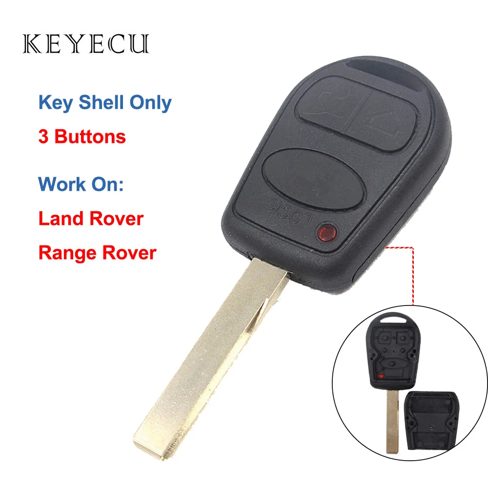 Keyecu Car Remote Key Shell Case Fob For Land Rover Range Rover L322 HSE Vogue 2002 2003 2004 2005 2006