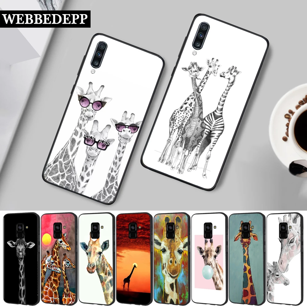 Силиконовый чехол с жирафом для Samsung A3 A5 A6 Plus A7 A8 A9 A10 A20 A50 A70 A10S A20S A50S A70S 5 Вт|Бамперы|