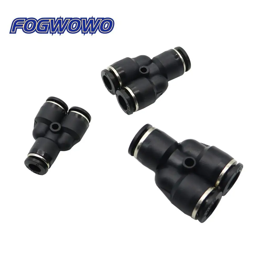

Y-Type Three-Way Pneumatic Quick Connectors PY Black Diameter Connector Interface Size 6mm/8mm/10mm Garden Water Irrigation 5pcs
