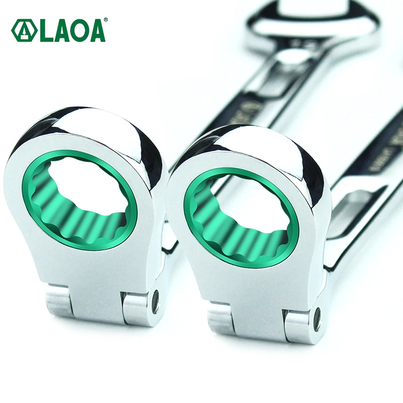 

LAOA Adjustable Ratchet Wrench CR-V Materials Quick Dual-purpose Ratchet Open Torx Wrench Labor-saving Double-ended Wrench