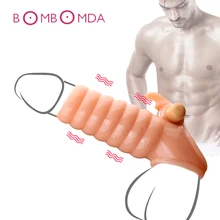 Dick Vibrating Sleeve For Men Dildo Extender Reusable Penis Ring Intimate Goods Penis Enlargement Rings Cock Massager Adult Toys