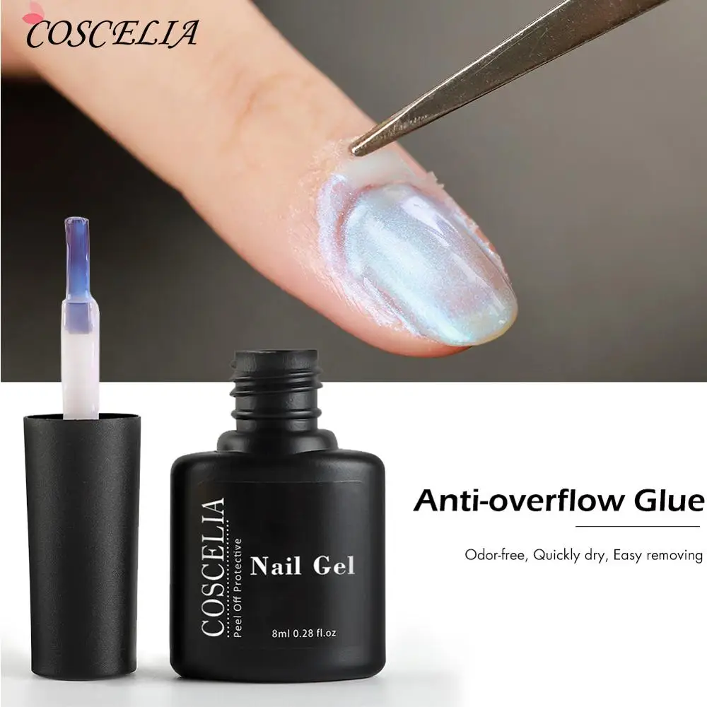 

COSCELIA Peel Off Pink White Latex Protection Finger Skin Tape Defender Cuticle Tape Easy Coat Nail Art Gel Varnish