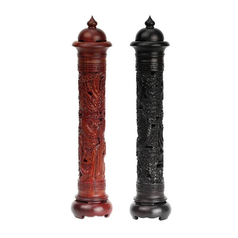 

Ebony Wood Dragon Sculpture Stick Incense Burner Wood Sticks Incense Holder Handmade Censer Aromatherapy