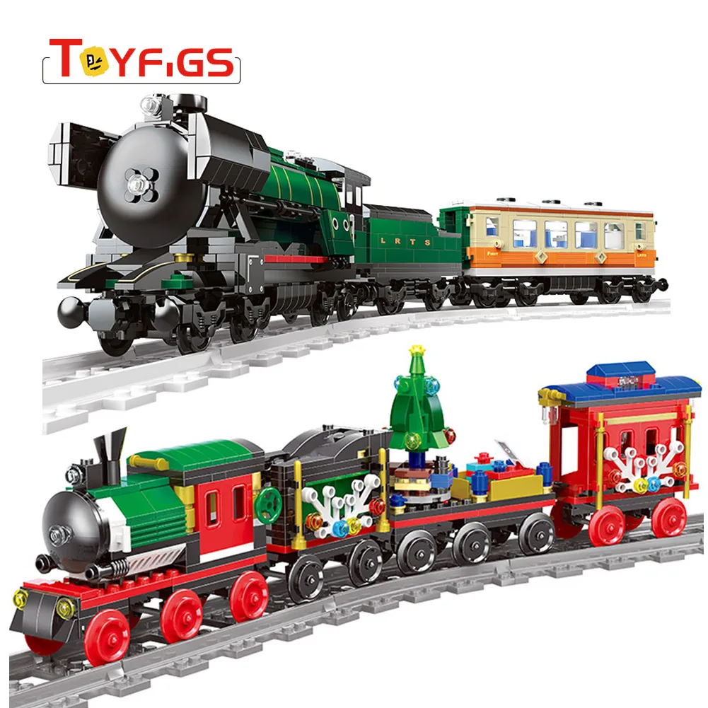 Legoings technic Urban rail train series Steam train Building Blocks compatible legoed cityr bricks Christmas Gift Toys for kids