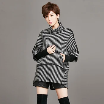 

Fashion Sweater Female 2019 Autumn Winter Knitted Women Loose Turtleneck Sweater Pullover Female Tricot Jersey Jumper OverSize S75