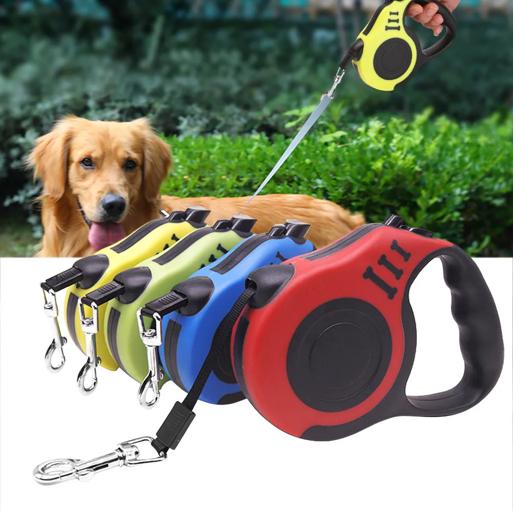 3/5m Durable Dog Leash Automatic Retractable Nylon Cat Lead Extension