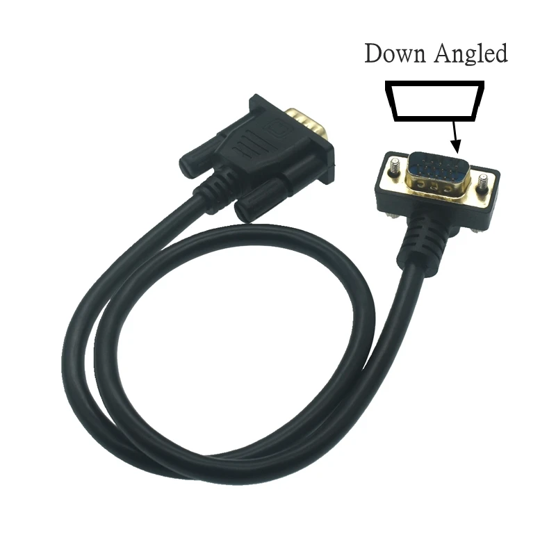 10M 5M 3M 0.5M 90 VGA Monitor Right Up Down Angle Male To Straight Male Adapter Cable for Projector Computer Monitor HDT