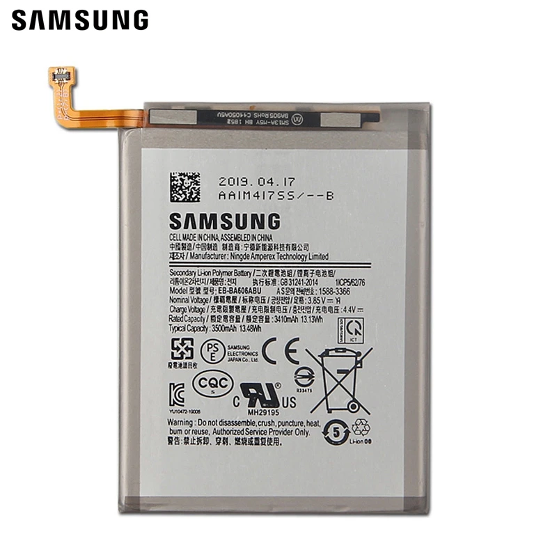 Сменный аккумулятор samsung EB-BA606ABU для Galaxy A60 аутентичная батарея телефона 3500 мАч