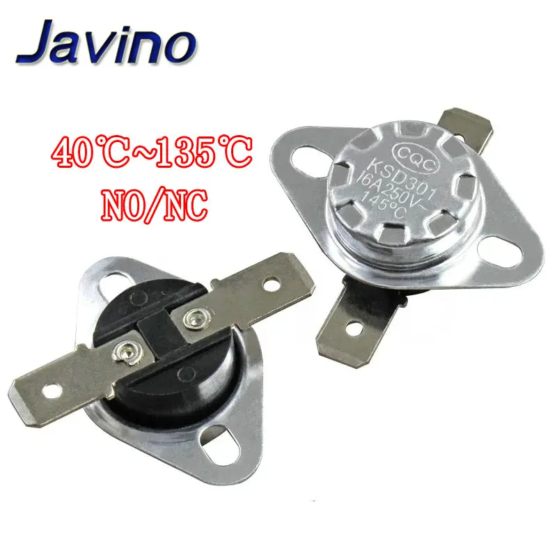 세라믹 정상 개방/정상 폐쇄 온도 스위치 온도 조절기, KSD301, 10A, 250V, 40 ~ 135 도