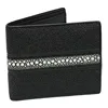 Authentic Real True Stingray Skin Unisex Male Short Card Holders Genuine Leather Men's Trifold Wallet Women Small Clutch Purse 1
