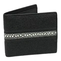 Authentic Real True Stingray Skin Unisex Male Short Card Holders Genuine Leather Men's Trifold Wallet Women Small Clutch Purse 1
