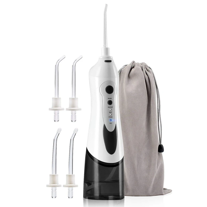 

Cordless Oral Irrigator Portable Rechargeable Tooth Cleaner Whitening With 3 Modes Dental Water Jet Tips, Travel And Home Use